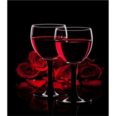 Modern Art Red Roses And Wine Full Drill - 5D Diy Diamond Painting Kits