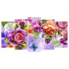 Full Drill - 5D DIY Diamond Painting Kits Blooming Flowers Butterfly Multi-picture