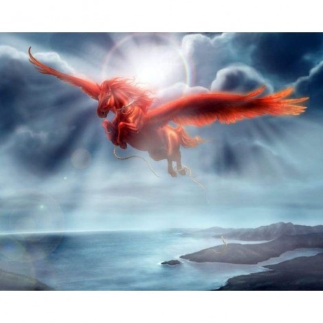 Full Drill - 5D DIY Diamond Painting Kits Fantastic Dream Red Flying Dragon