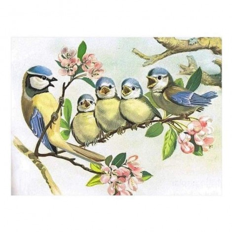 Full Drill - 5D DIY Diamond Painting Kits Artistic Bird Family on the Branches