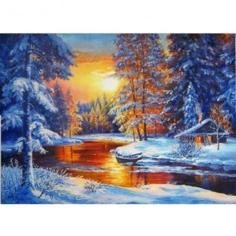 Full Drill - 5D DIY Diamond Painting Kits Beautiful Snowy Forest In Winter
