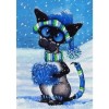 Full Drill - 5D DIY Diamond Painting Kits Cartoon Snow Funny Cat