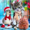 Full Drill - 5D DIY Diamond Painting Kits Cartoon Christmas Cute Kitten Duck