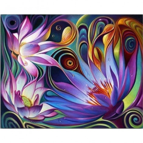 Modern Art Abstract Colorful Flower Full Drill - 5D Diy Diamond Painting Kits