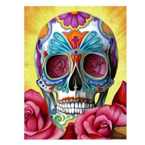 Full Drill - 5D DIY Diamond Painting Kits Colorful Flower Skull