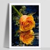 Full Drill - 5D DIY Diamond Painting Kits Pretty Gold Rose With Water Reflection