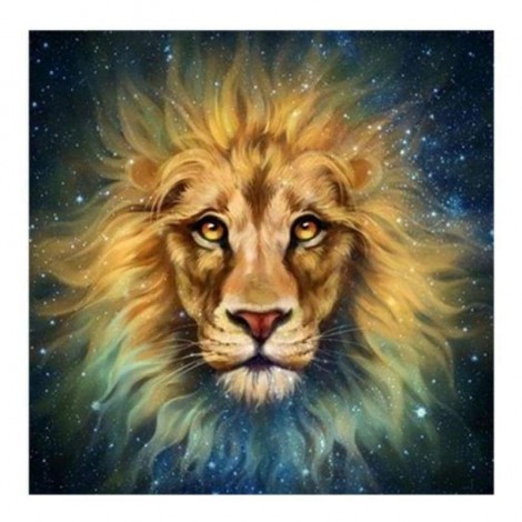 Full Drill - 5D DIY Diamond Painting Kits Fantastic Animal Lion Starry Sky