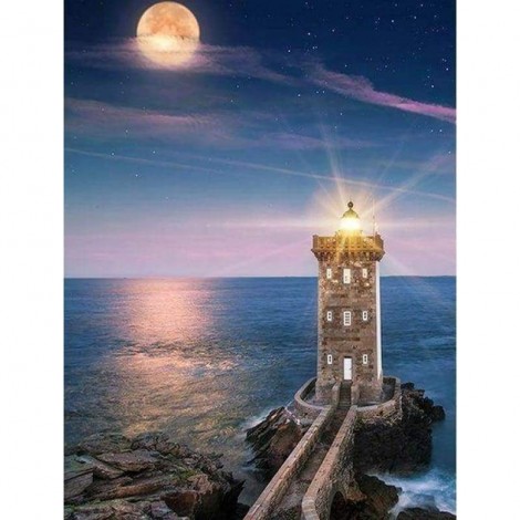 Dream Lighthouse Seaside Landscape Full Drill - 5D Diy Diamond Painting Kits