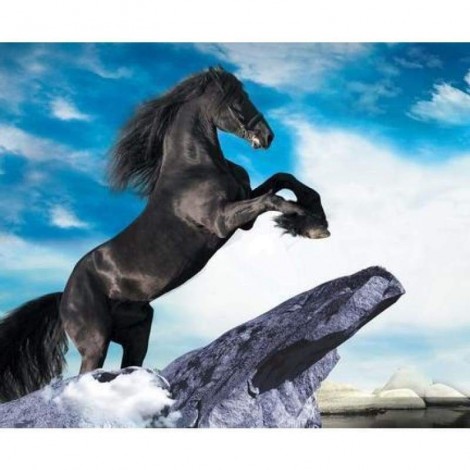 Modern Art Animal Black Horse Pattern Full Drill - 5D Diy Diamond Painting Kits
