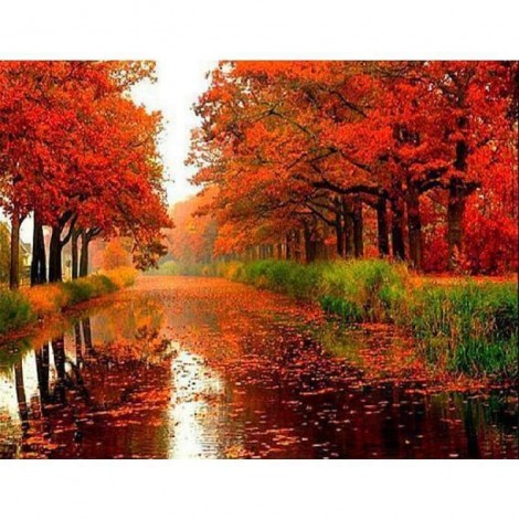 Landscape Autumn Forest Picture Diy Full Drill - 5D Crystal Diamond Painting Kits