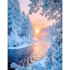 Full Drill - 5D DIY Diamond Painting Kits Winter Snow-covered Forest WIth Warm Sunshine
