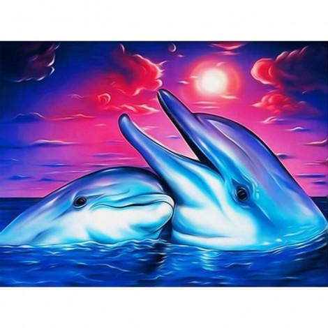 Full Drill - 5D DIY Diamond Painting Kits Cartoon Artistic Animal Dolphins