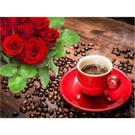 Special Coffee Cup And Flowers Diy Full Drill - 5D Diamond Painting Kits