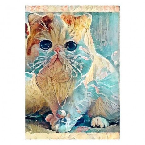 Full Drill - 5D DIY Diamond Painting Kits Watercolor Cute Cat