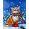 Full Drill - 5D DIY Diamond Painting Kits Winter Animal Cute Happy Cat