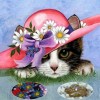 Full Drill - 5D DIY Diamond Painting Kits Lovely Cat With Hat