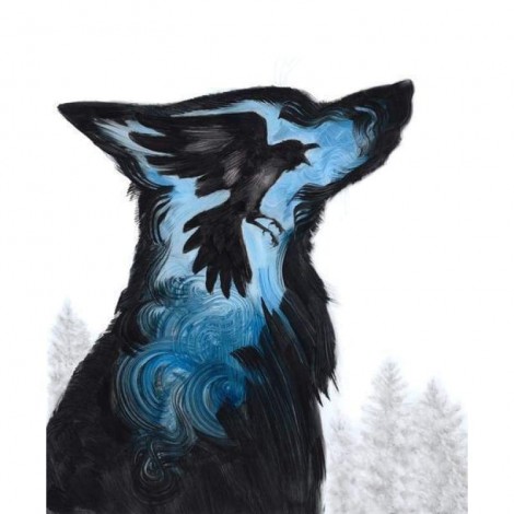 Full Drill - 5D DIY Diamond Painting Kits Dream Wolf Bird