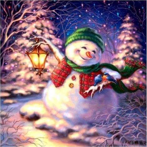Full Drill - 5D DIY Diamond Painting Kits Cartoon Christmas Snowman In Winter