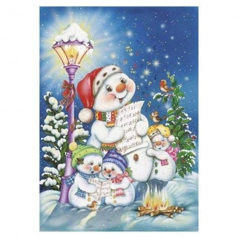 Full Drill - 5D DIY Diamond Painting Kits Christmas Cartoon Snowman Family