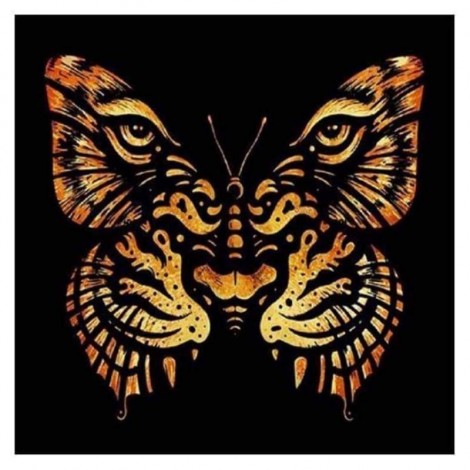 Full Drill - 5D DIY Diamond Painting Kits Abstract Tiger Face Butterfly
