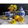 Full Drill - 5D DIY Diamond Painting Kits Special Yellow Flowers And Chinese Tea Cap