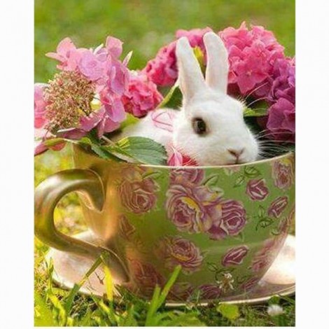 Full Drill - 5D DIY Diamond Painting Kits Special Rabbit in the Flower Cup
