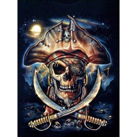 Modern Art Pirate Skull Full Drill - 5D Diy  Diamond Painting Kits