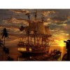 Full Drill - 5D Diamond Painting Kits Pirate Ship in the Sea Sunset