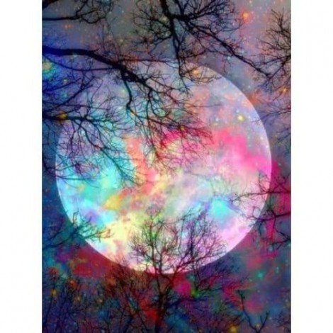 Moon Of Colours- Full Drill Diamond Painting Abstract