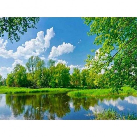 New Hot Sale Landscape Nature Forest Lake Diy Full Drill - 5D Crystal Diamond Painting Kits