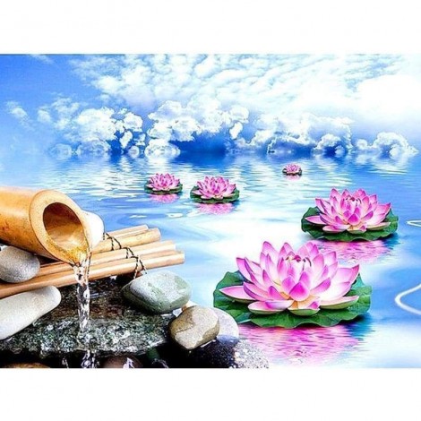 Full Drill - 5D Diamond Painting Kits Lotus Floating on the Water