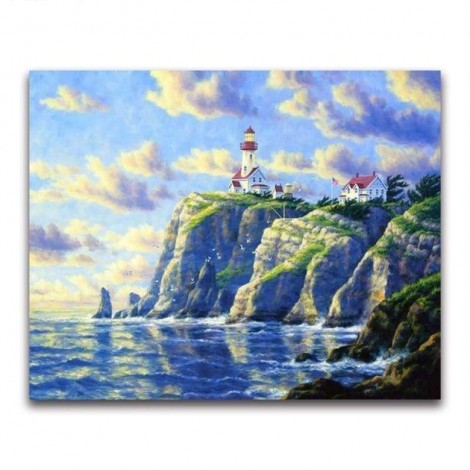 Oil Painting Style Lighthouse Pattern Full Drill - 5D Diy Diamond Painting Kits