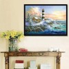 Oil Painting Style Landscape Lighthouse Full Drill - 5D Diy Diamond Painting Kits