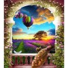 Full Drill - 5D DIY Diamond Painting Kits Lavender Garden Outside the Balcony and Hot Air Balloon