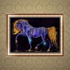 Full Drill - 5D Diamond Painting Kits Fantasy Blue and Gold Walking Horse