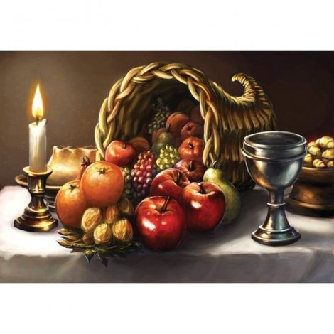 Full Drill - 5D DIY Diamond Painting Kits Fruit in a Basket Dinner Candle