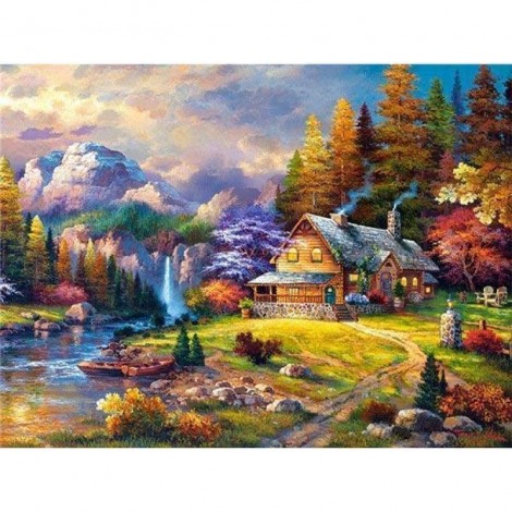 Full Drill - 5D DIY Diamond Painting Kits Dream House in the Forest