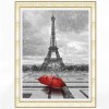 Full Drill - 5D DIY Diamond Painting Kits Rainy Landscape Eiffel Tower Red Umbrella