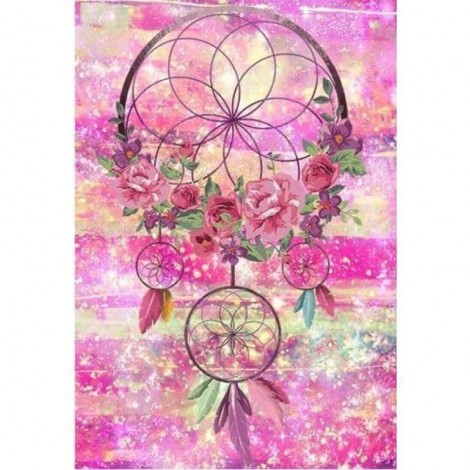 Full Drill - 5D DIY Diamond Painting Kits Pink Dream Catcher Feather