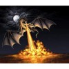 Full Drill - 5D DIY Diamond Painting Kits Moon Flying Dragon Fire