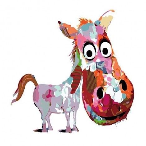 Full Drill - 5D DIY Diamond Painting Kits Cartoon Colorful Farm Animal Donkey