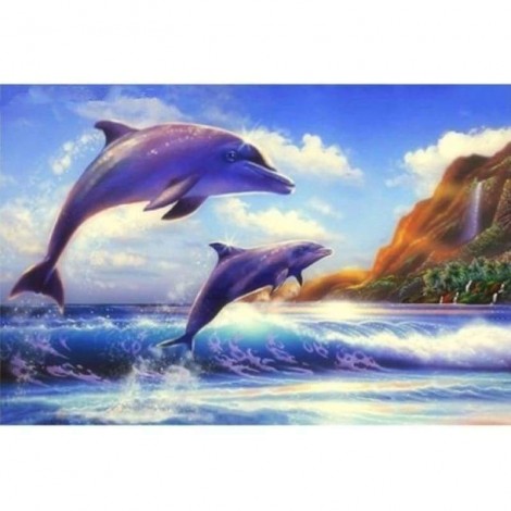 Full Drill - 5D DIY Diamond Painting Kits Fantasy Dream Animal Dolphins