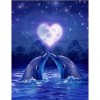 Full Drill - 5D DIY Diamond Painting Kits Love Dolphins Heart Moon