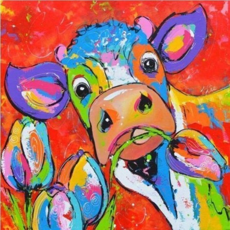 Full Drill - 5D DIY Diamond Painting Kits Colores Stupid Cow