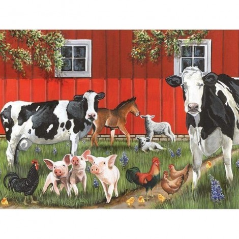 Full Drill - 5D DIY Diamond Painting Kits Cute Farm Happy Animal Cow