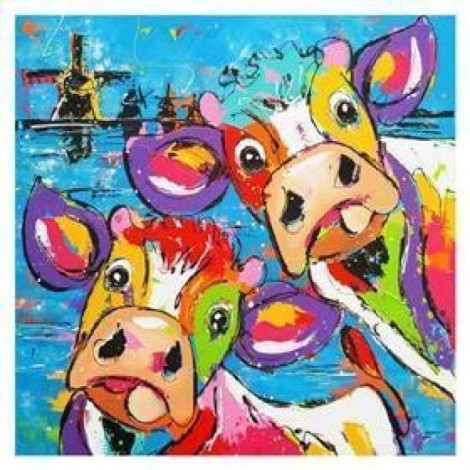 Full Drill - 5D Diamond Painting Kits Watercolored Piquant Cow