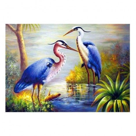 Full Drill - 5D Diamond Painting Kits Watercolor Special Red Crowned Crane QB6204