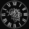 Full Drill - 5D DIY Diamond Painting Kits Black White Rose Clock