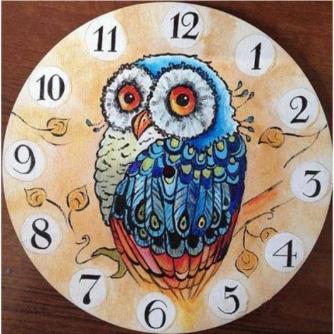 Full Drill - 5D DIY Diamond Painting Kits Cartoon Owl Clock