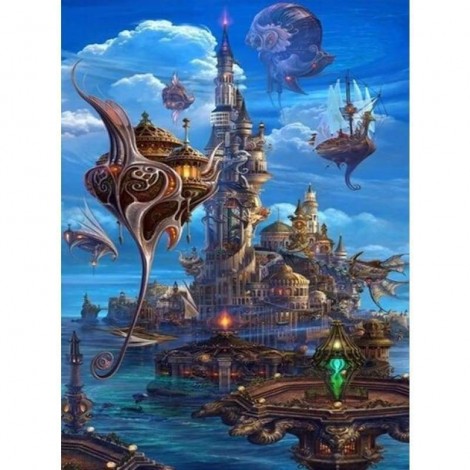 Full Drill - 5D DIY Diamond Painting Kits Dream Mysterious Castle in the Sky